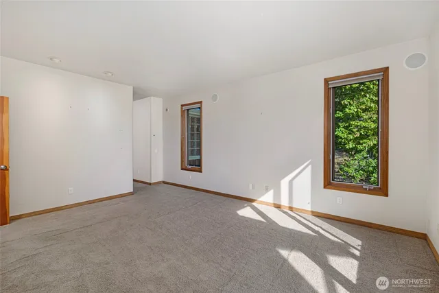 a view of a hallway with closet