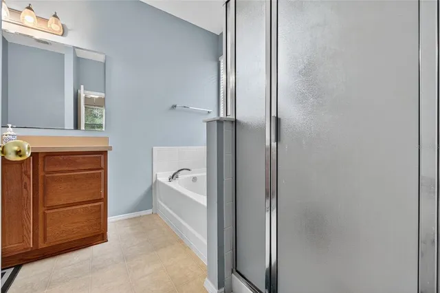 a bathroom with a sink a mirror and a shower