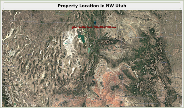 Old Railroad Grade Road Park Valley, UT 84329 - Photo 33 of 35 Property Location Map. Indicating the geographic placement of the property in Northwestern Utah, including parcel identification and acreage