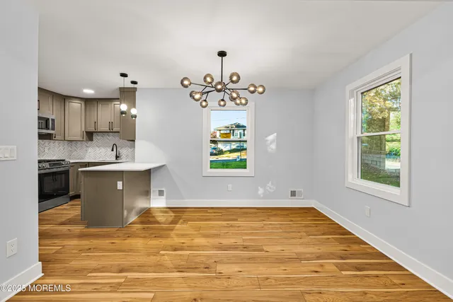 a view of kitchen and window