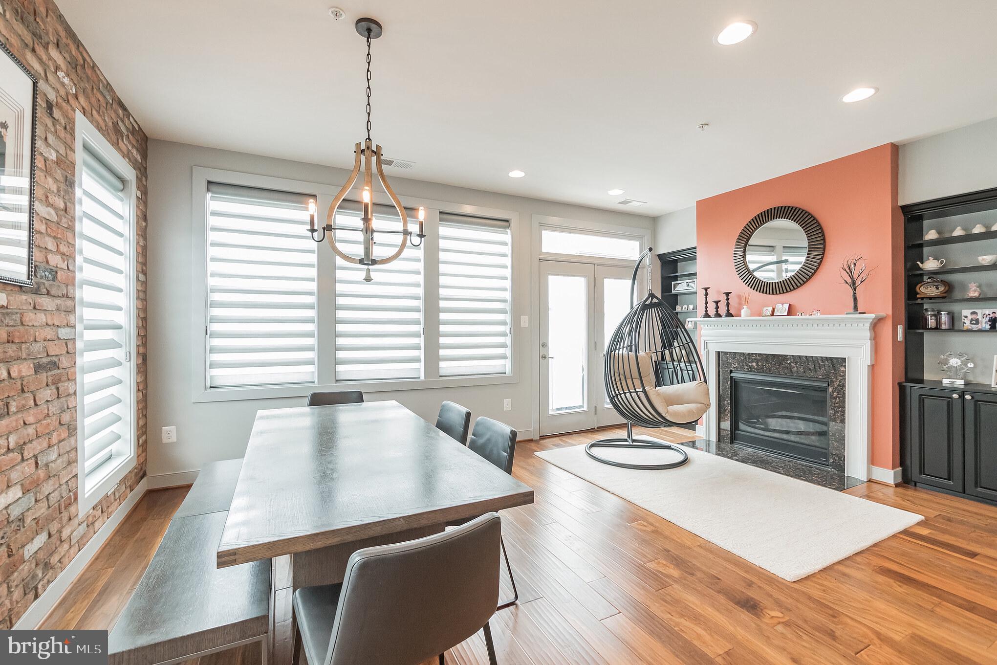 223 Strummer Lane Gaithersburg, MD 20878 - Photo 8 of 41 Dining/Living Room w/ Gas Log Fire Place