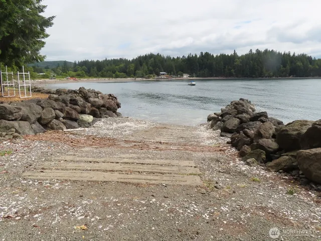 a view of a lake next to a lake