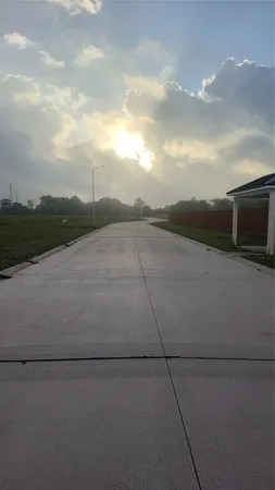 a view of a lake from a yard