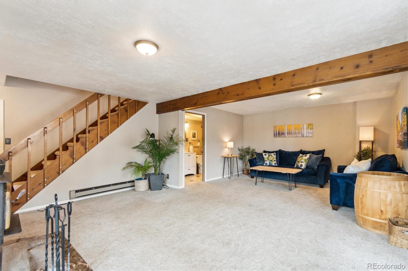 779 Aspen Way Evergreen, CO 80439 - Photo 25 of 49 a living room with furniture and a potted plant