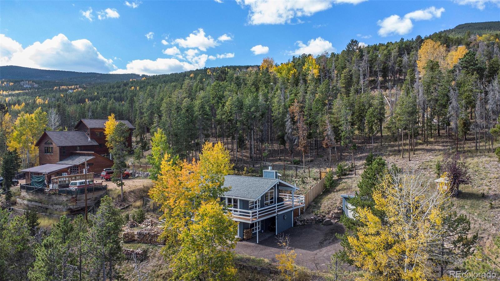 779 Aspen Way Evergreen, CO 80439 - Photo 40 of 49 a view of a fountain in front of the house
