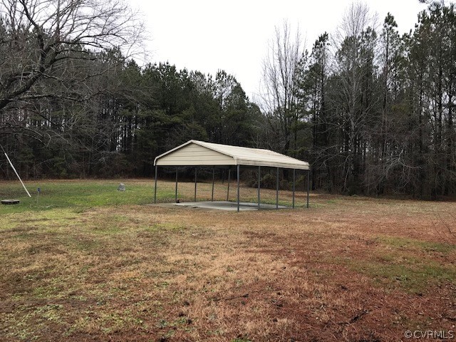 7867 Old Stage Road Dolphin, VA 23843 - Photo 4 of 19 a backyard of a house with trees and barbeque oven