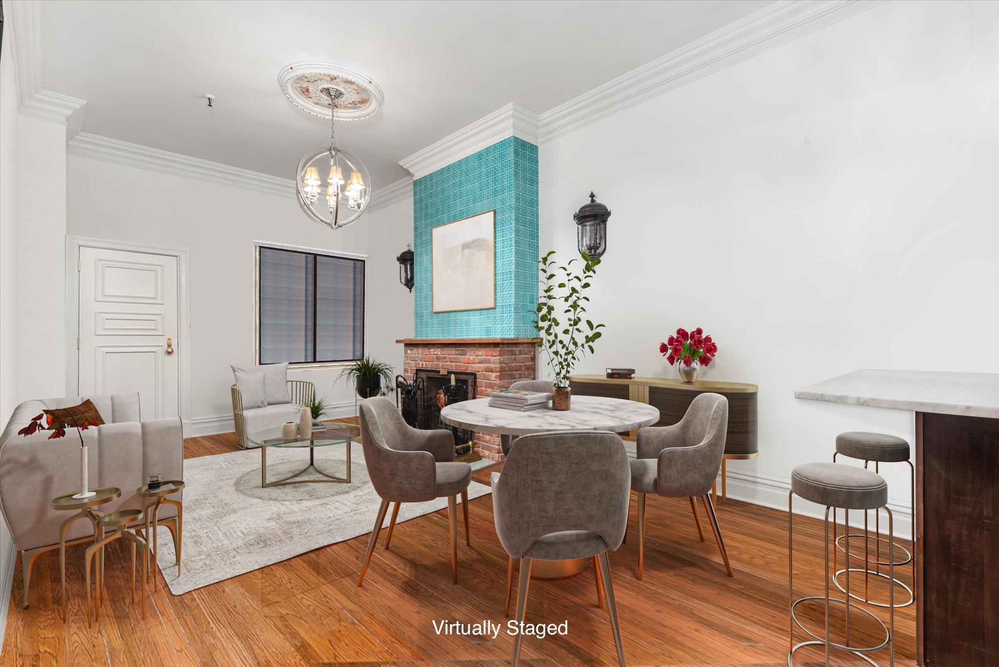 41-43 1st Street, Unit 1G Hoboken, NJ 07030 - Photo 7 of 26 a view of a dining room with furniture and wooden floor
