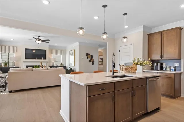 a view of cabinets and wooden floor