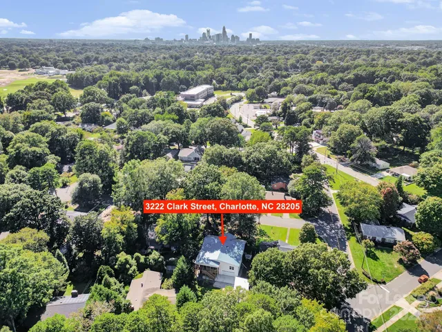 an aerial view of a house with a yard and lake view