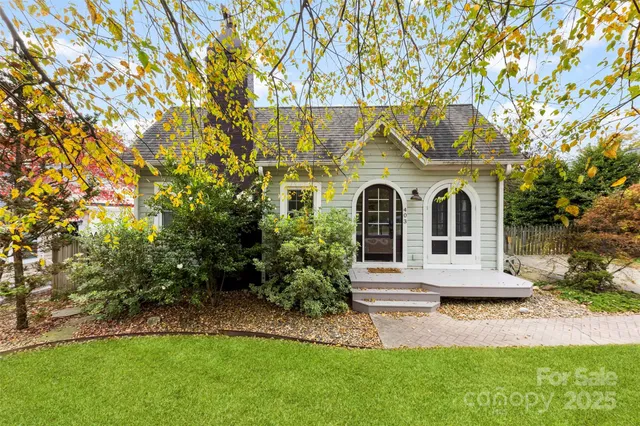 a house view with a garden space
