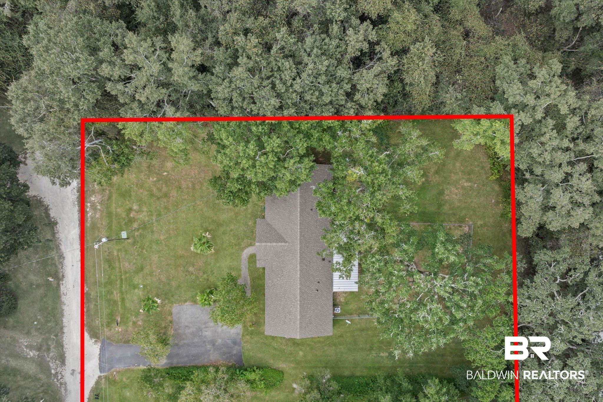 14165 River Oaks Road, Unit A & B Coden, AL 36523 - Photo 25 of 35 Aerial view of property's location featuring property parcel outlined
