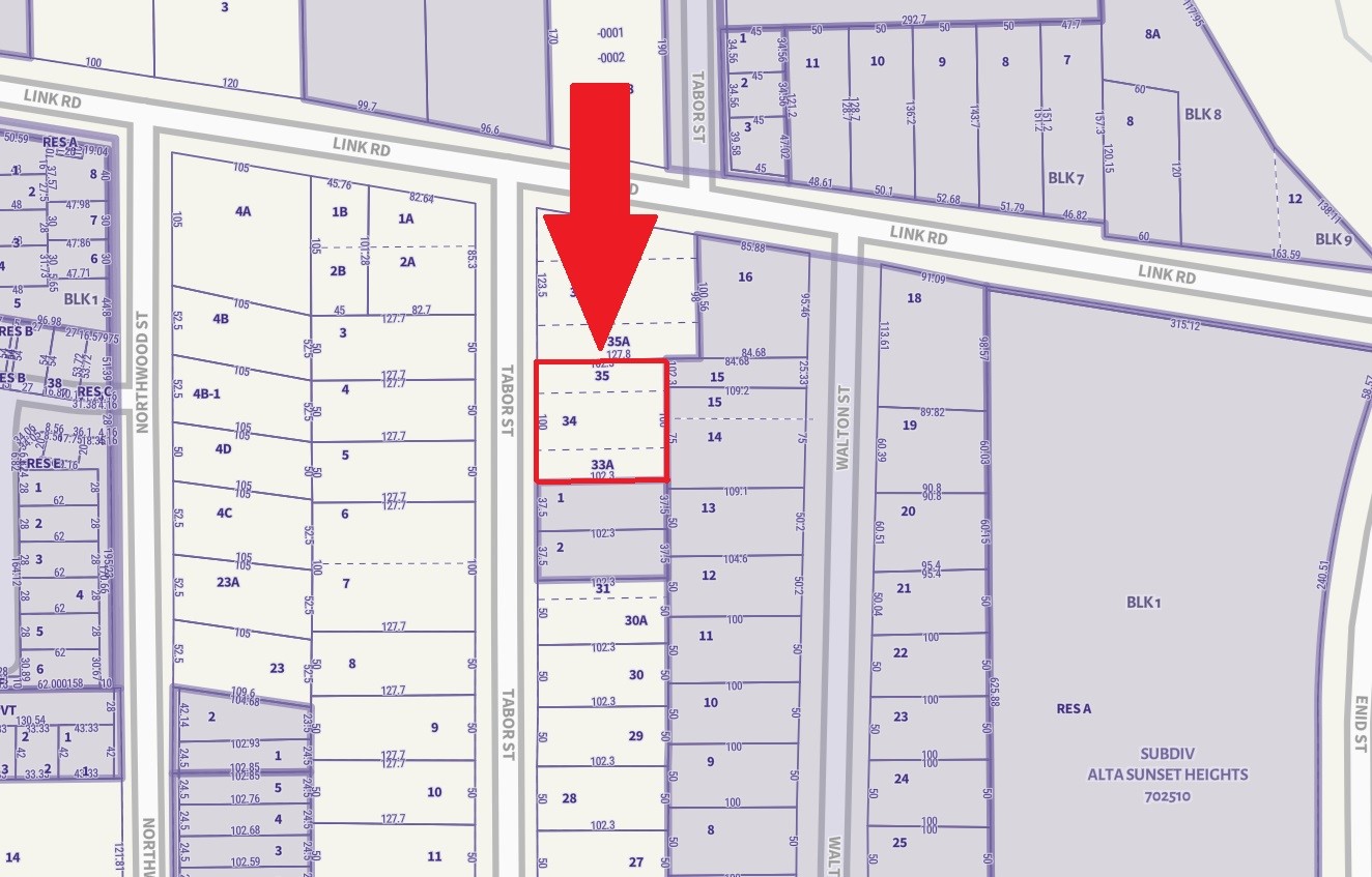 1638 Tabor Street Houston, TX 77009 - Photo 4 of 29 HCAD currently shows 3 tracts, 33A, 34, and 35. Potential to subdivide further.