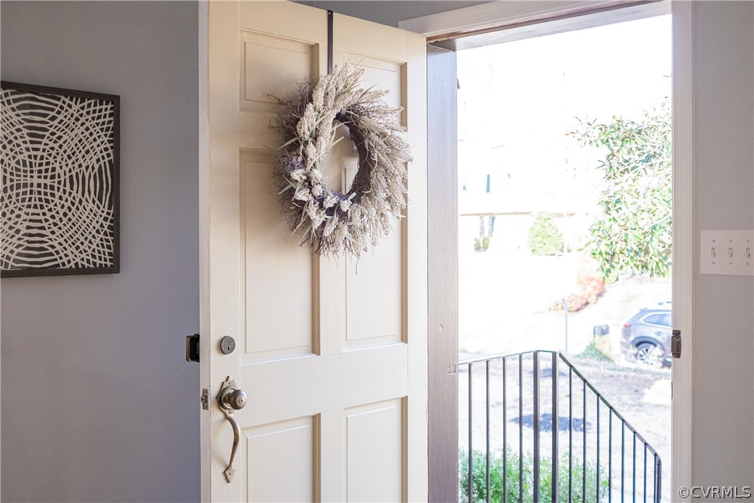 Freshly painted front door.