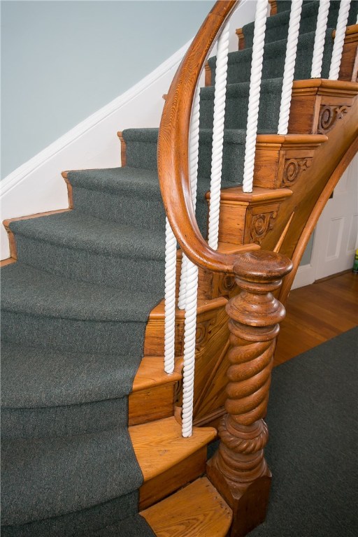42 Kay Street, Unit 5 Newport, RI 02840 - Photo 4 of 34 Up the stairs to unit 5. Beautiful wood carved banister.