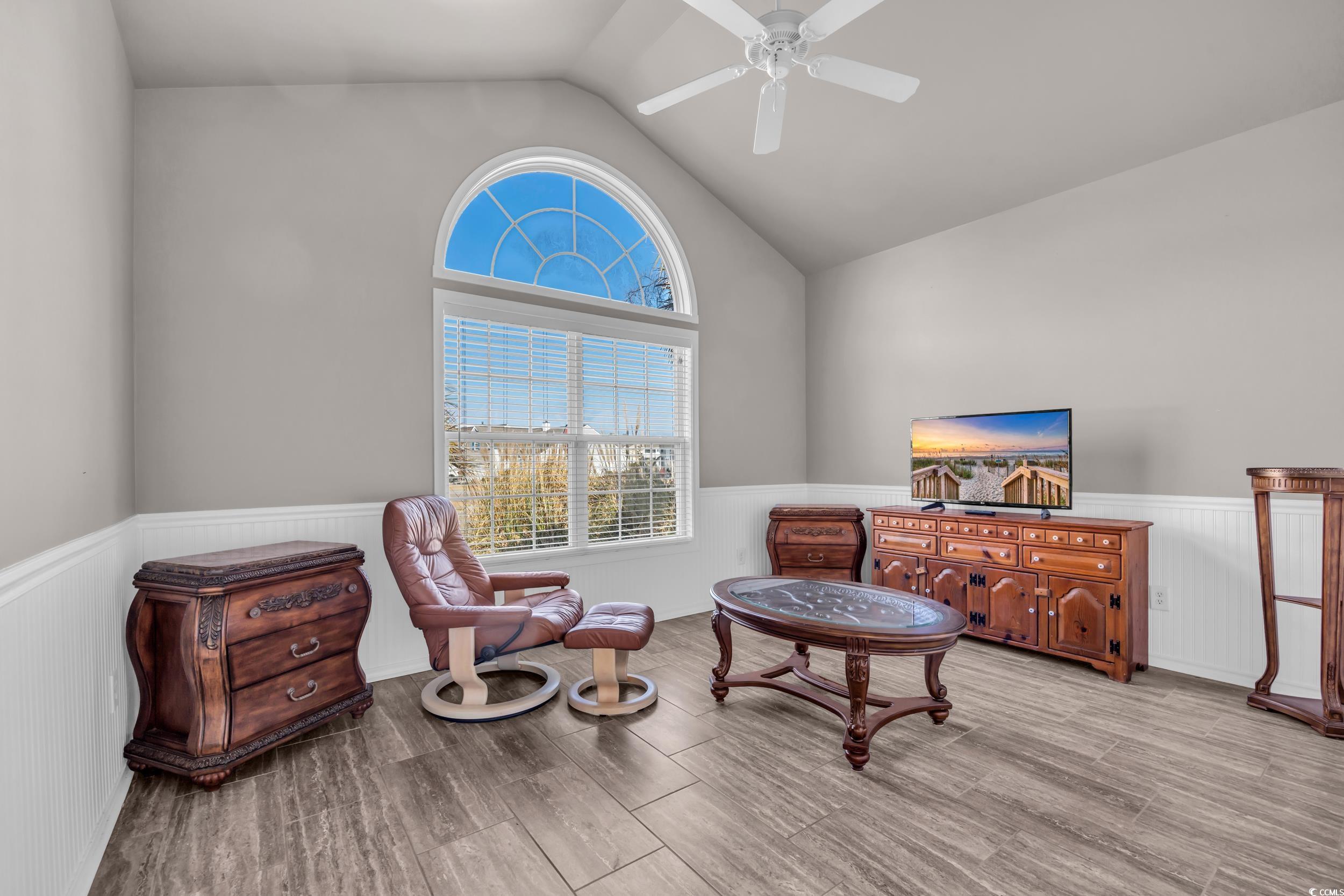 2385 Windmill Way Myrtle Beach, SC 29579 - Photo 9 of 39 Guest Bedroom featuring vaulted ceiling, ceiling f