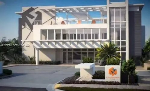 a kitchen with a refrigerator and a sink