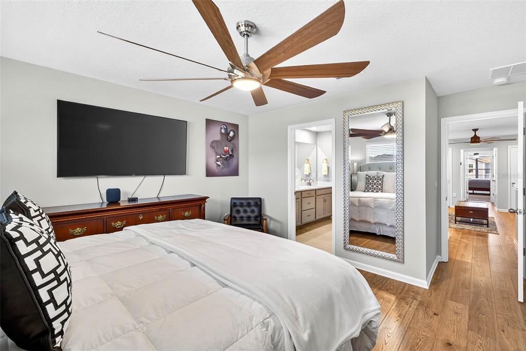 25993 Woven Wicker Bend Lutz, FL 33559 - Photo 35 of 45 a bedroom with a bed and a flat screen tv