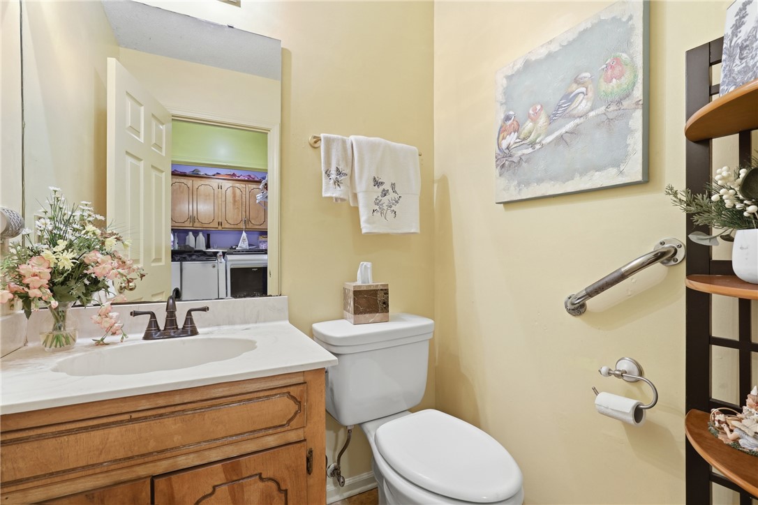 110 Shaftsbury Road Clemson, SC 29631 - Photo 21 of 38 This bathroom features a single vanity, toilet, and simple accents.