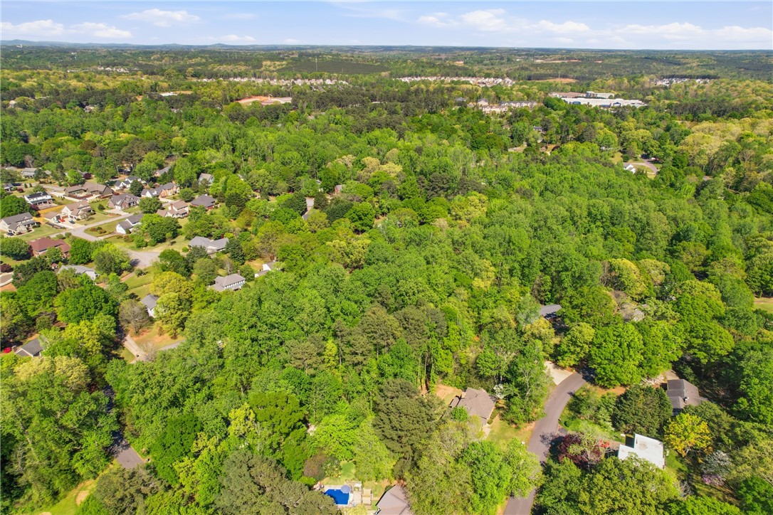 110 Shaftsbury Road Clemson, SC 29631 - Photo 35 of 38 This elevated view captures a serene neighborhood nestled within expansive natural surroundings.