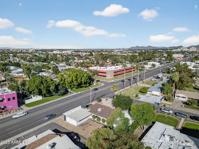 an aerial view of a city