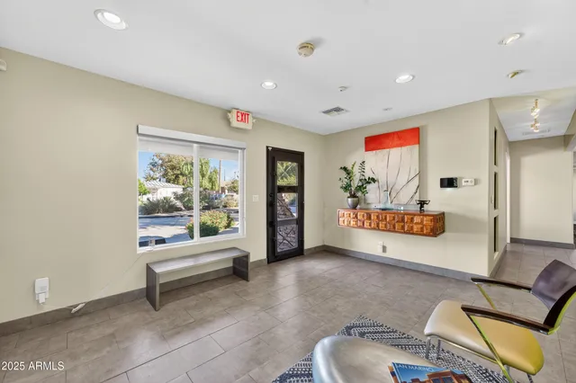 a living room with furniture