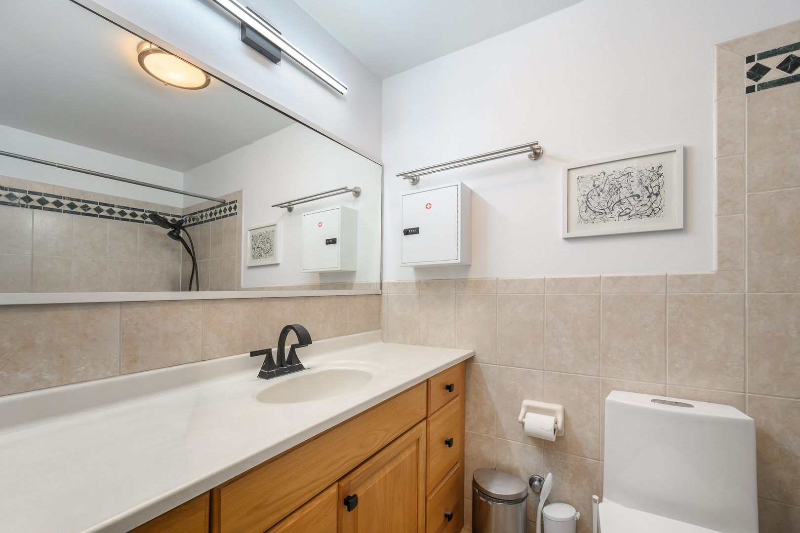 70 West Burton Place, Unit 705 Chicago, IL 60610 - Photo 14 of 17 a view of a bathroom with a sink toilet and a mirror