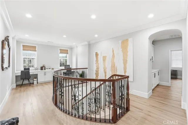 a view of entryway with wooden floor