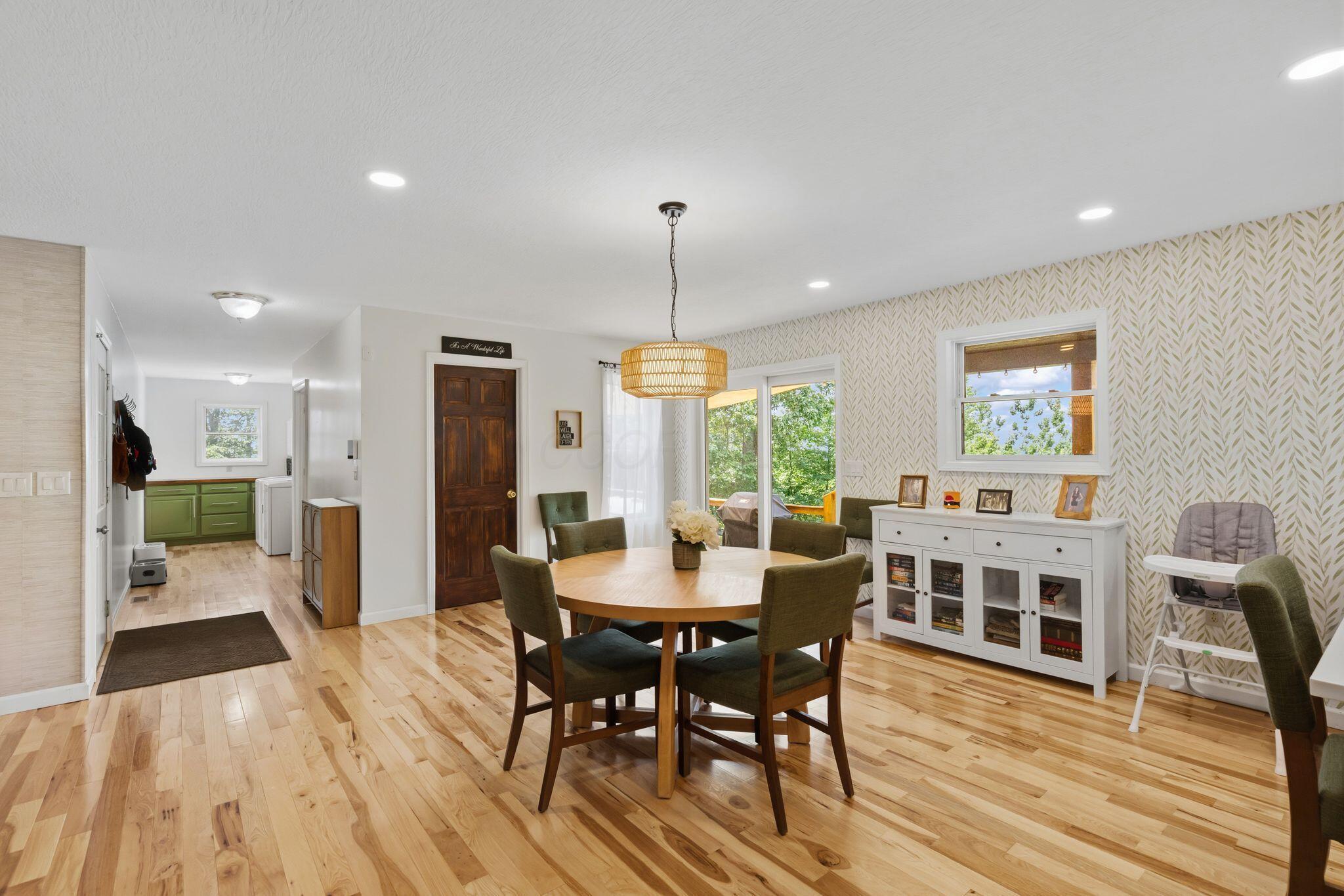10446 Rich Hollow Road Southwest Lancaster, OH 43130 - Photo 30 of 83 Open-concept room featuring light wood-finish flooring, recessed lighting, and a woven pendant light fixture