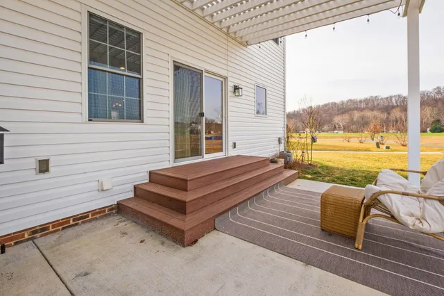 a view of a terrace with outdoor seating