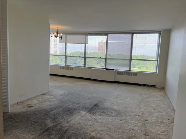 an empty room with a window