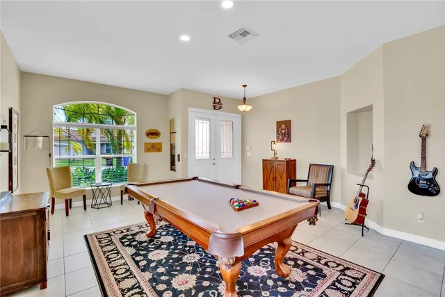 a room with furniture and a rug