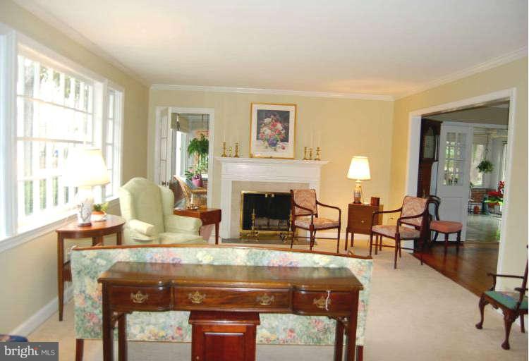 Wide doorways, large picture window, WB fireplace