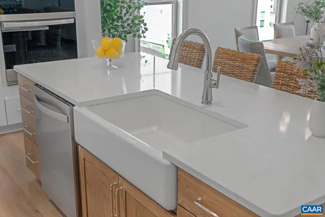 a close view of sink and tap