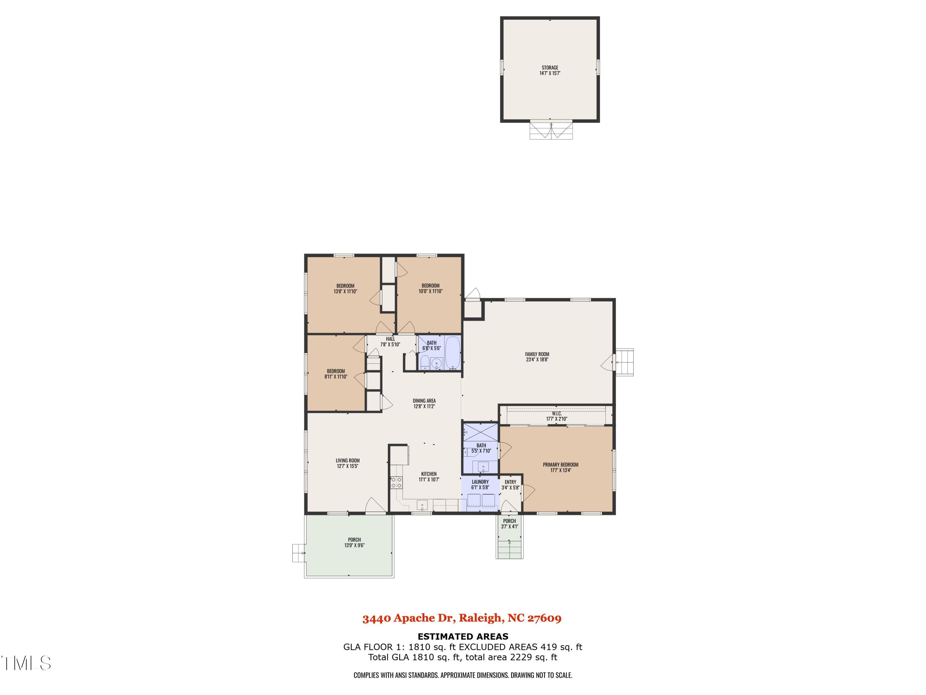 3440 Apache Drive Raleigh, NC 27609 - Photo 47 of 47 Floor Plan