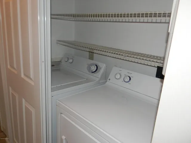 a close up view of washer and dryer