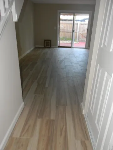 a bathroom with a mirror