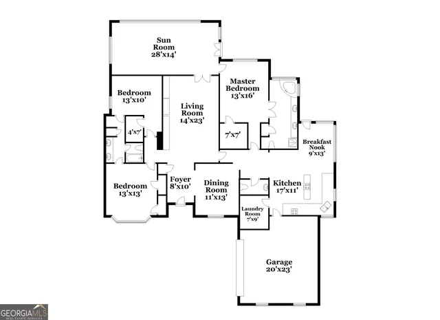 a picture of a wall with a white wall and sign