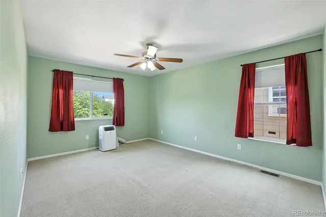 an empty room with closet