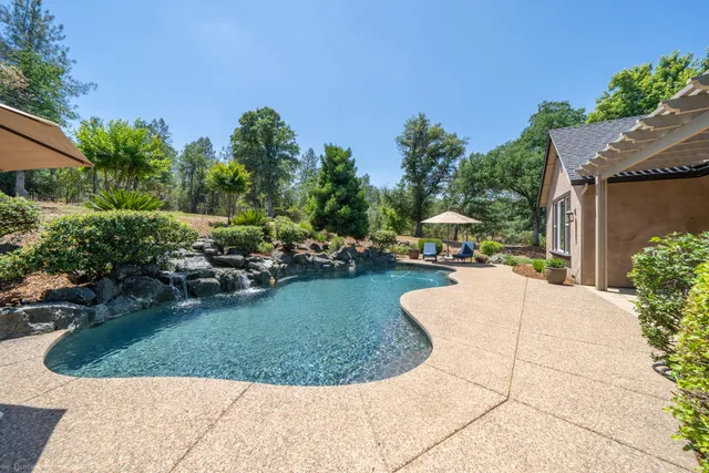 a view of yard with outdoor seating and plants