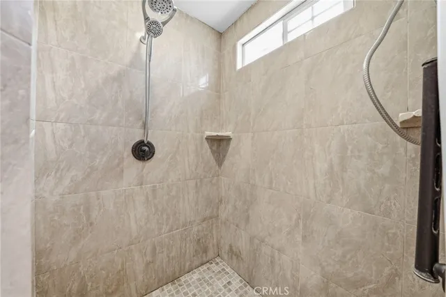 a workspace with chandelier