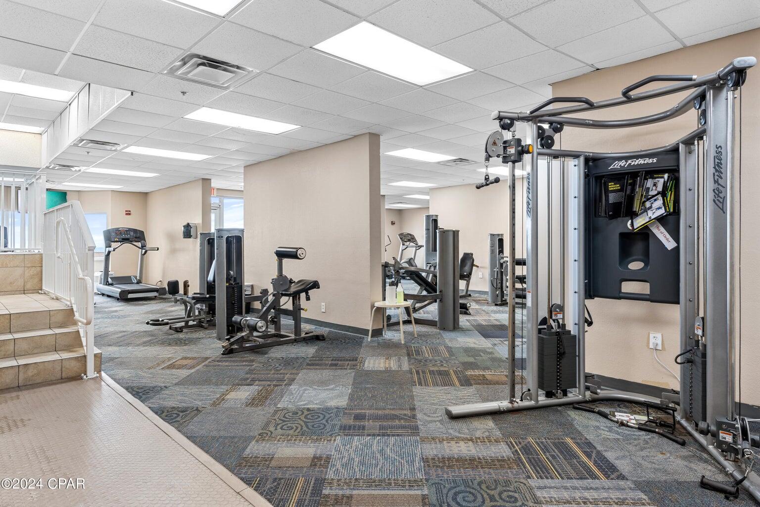 16819 Front Beach Road, Unit 602 Panama City Beach, FL 32413 - Photo 31 of 53 a view of a room with gym equipment