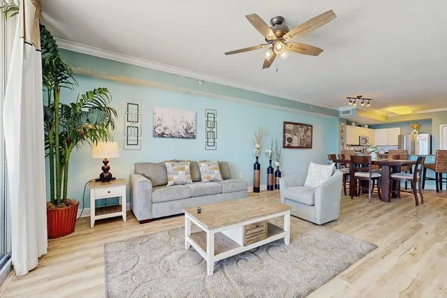 a living room with furniture