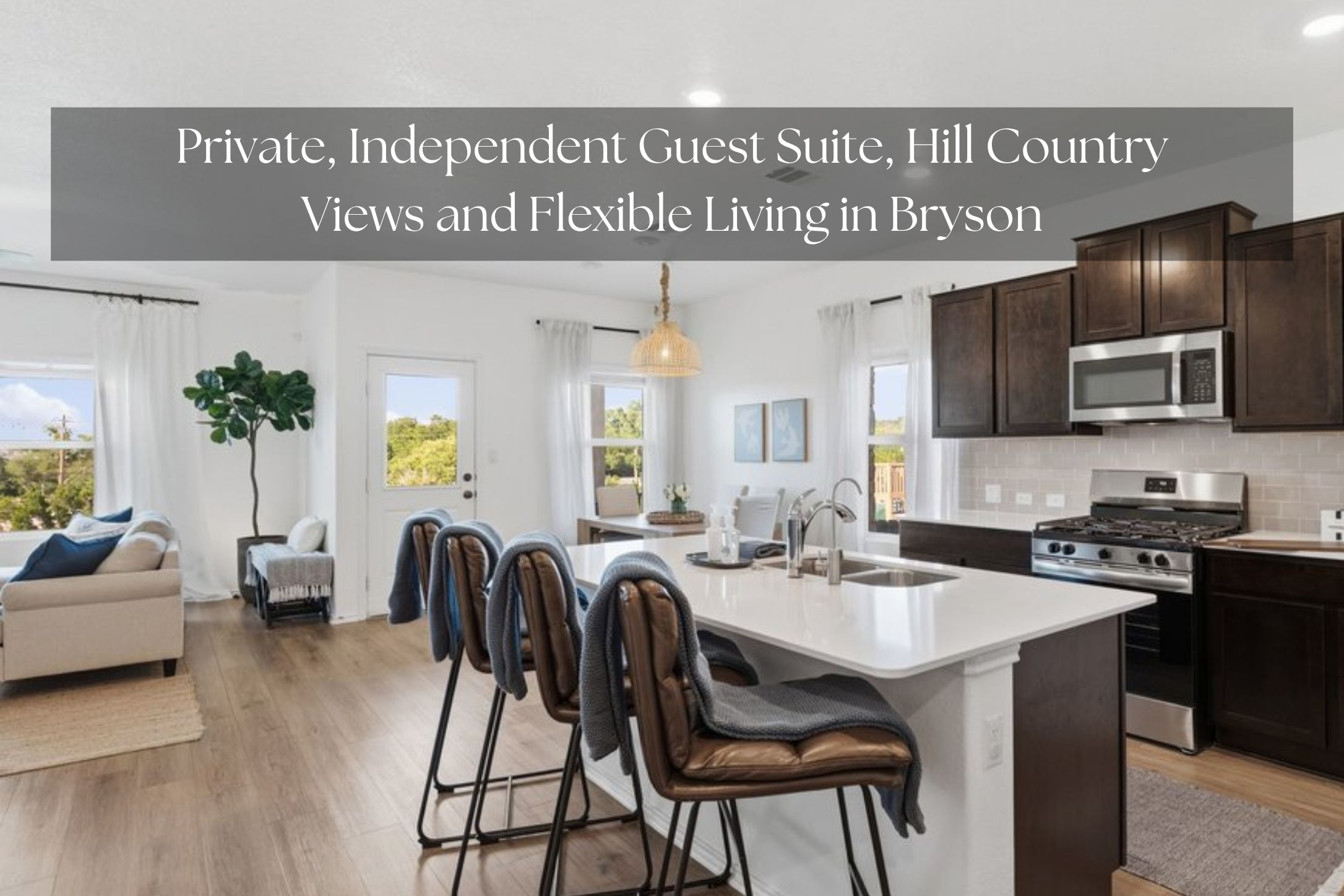 1233 Sweetspire Street Leander, TX 78641 - Photo 1 of 40 A pristine open-concept living space features a kitchen island and natural wood-style flooring.