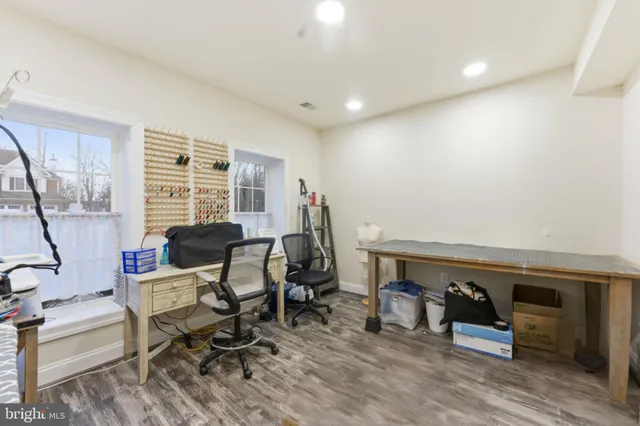 a backyard of a house with seating space