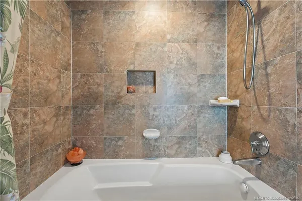a bathroom with a tub