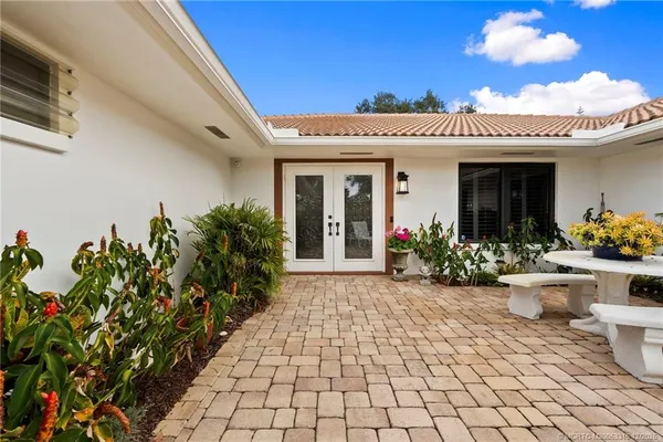 a view of a entryway door front of house