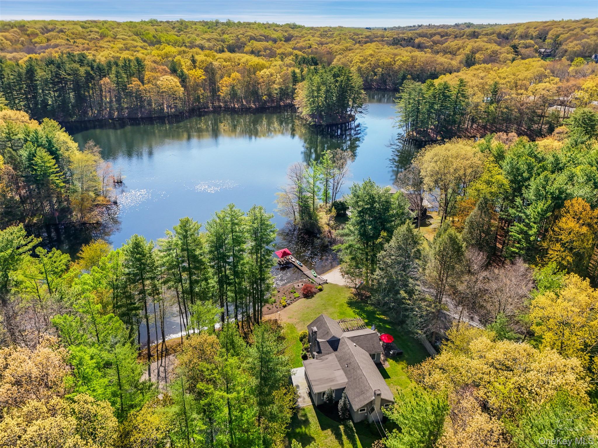 559 Pound Ridge Road Pound Ridge, NY 10576 - Photo 21 of 21 an aerial view of lake residential house with outdoor space