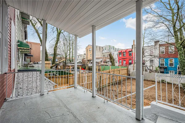 a view of city from the balcony