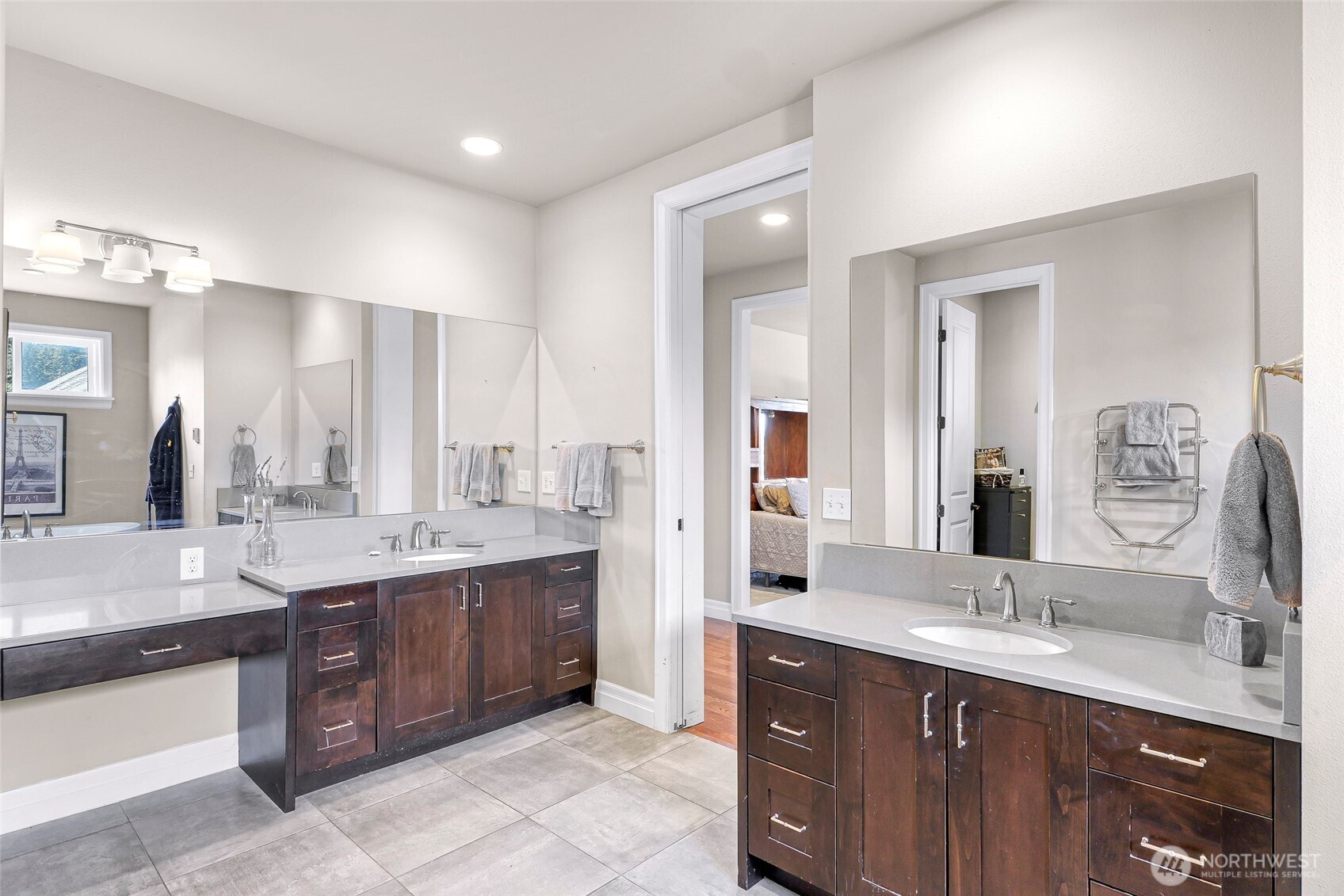 1301 Broad Street Bellingham, WA 98229 - Photo 23 of 40 a large bathroom with a double vanity sink mirror and double