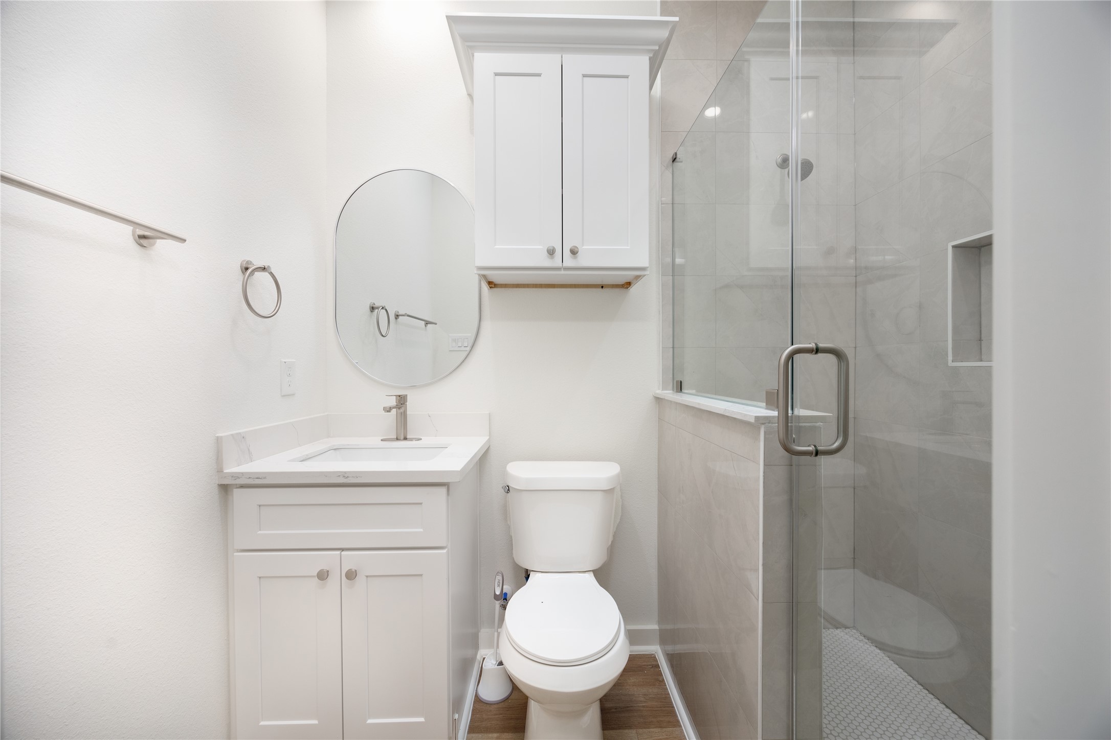 2753 Redrock Street, Unit B Houston, TX 77088 - Photo 26 of 35 a bathroom with a toilet sink and shower
